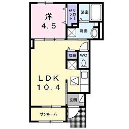 ステラ玉湯 1LDKの間取図画像