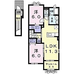 エミネンスC 2LDKの間取図画像