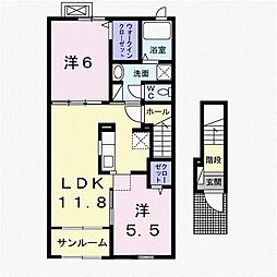 アイビーヒルＡ 2階2LDKの間取り