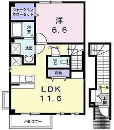 サニーレジデンス　Ｂ 2階1LDKの間取り