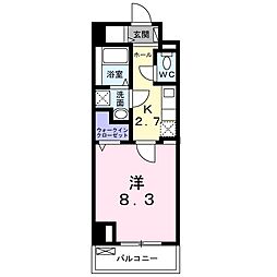 ユーフォリア 1Kの間取図画像