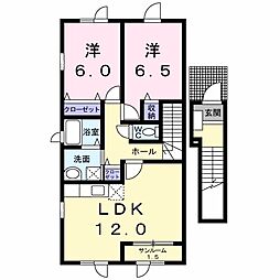 HomeTreeA 2LDKの間取図画像