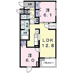 マンダリンカ1 2LDKの間取図画像