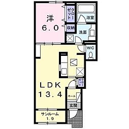エレガンテ・アネモネ 1LDKの間取図画像