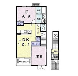 ギラソールA 2LDKの間取図画像