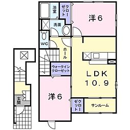 エルドラード1 2LDKの間取図画像
