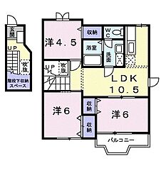 エヴァーグリーンB 3LDKの間取図画像