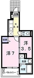 グランデ・フィオーレ 2Kの間取図画像