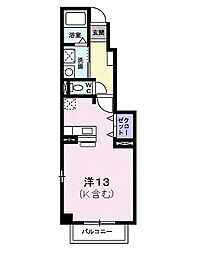 Sハウス ワンルームの間取図画像