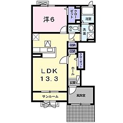 ベルジュルネ 1LDKの間取図画像