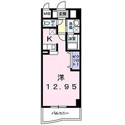 カーサ・エテルノ 4階1Kの間取り