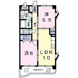スターメゾン古国府 2LDKの間取図画像