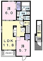 カーサフィオーレ・グランツ 2LDKの間取図画像