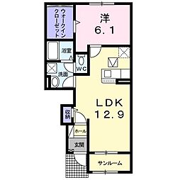 ネオヴィータ　III 1階1LDKの間取り