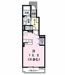 リッチリバー館 ワンルームの間取図画像