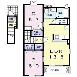 グランデ・オルソ3 2LDKの間取図画像