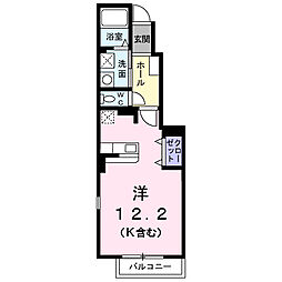 フリーデA・K2 ワンルームの間取図画像