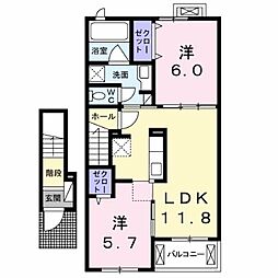 ビッグサイドA 2LDKの間取図画像