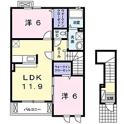 シャインズウィンド3 2LDKの間取図画像