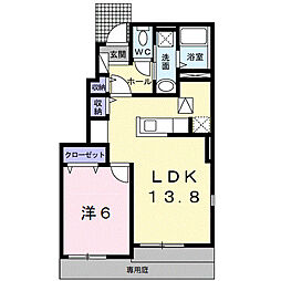 エテルネル1 1LDKの間取図画像
