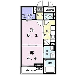 アルカンシエル 1DKの間取図画像