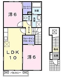 ソイルリバー 2LDKの間取図画像