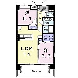 ベルメゾン 2LDKの間取図画像