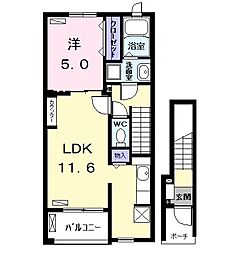 プリムローズゲート 1LDKの間取図画像