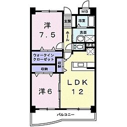 アズゥール 2LDKの間取図画像