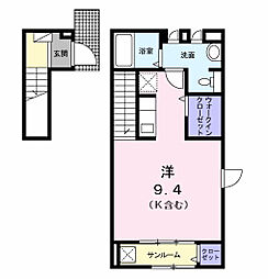 グレイス鶴里 ワンルームの間取図画像
