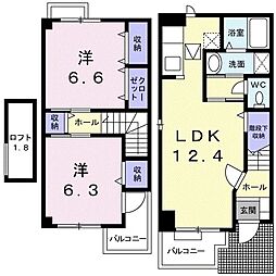 Ｋｅｎｔａ　Ｆ 1階2LDKの間取り