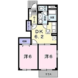 メゾン・クレール 2DKの間取図画像
