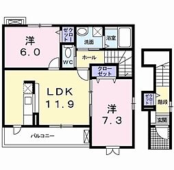 ればれっじ 2LDKの間取図画像
