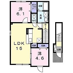セリシール1 2LDKの間取図画像