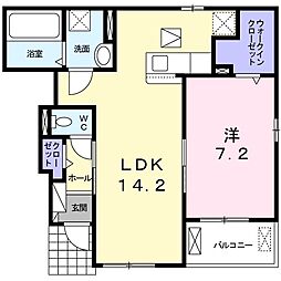 シトラスＣ 1階1LDKの間取り