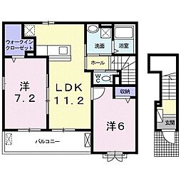 ヴァイオレットA 2LDKの間取図画像
