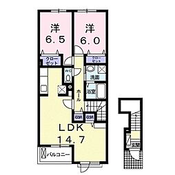 フィオーレピアッツァ1 2LDKの間取図画像