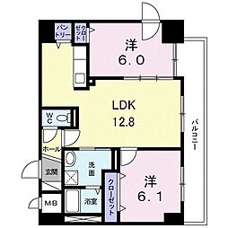 ノースフィールド 2LDKの間取図画像