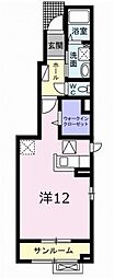 オリーブ ワンルームの間取図画像