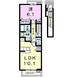 トランキルジャンティ 1LDKの間取図画像