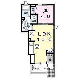 グリーンステージ3番館 1LDKの間取図画像