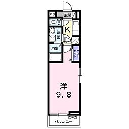 メゾン・ド・ソレイユ4 1Kの間取図画像