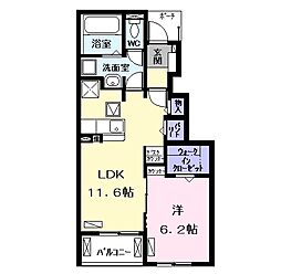 シャルマンカーラA 1LDKの間取図画像