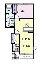グレイスフルセトルYK 1LDKの間取図画像