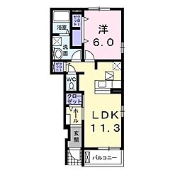 サンガーデン 1LDKの間取図画像