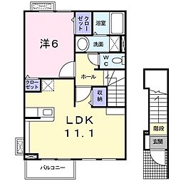 サンフォーリスト 1LDKの間取図画像
