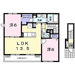 アートクリアネス 2LDKの間取図画像
