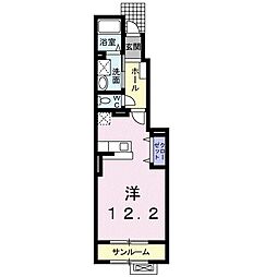 プラム・ローズ ワンルームの間取図画像