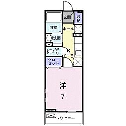 ジョイ・サクシード 1Kの間取図画像