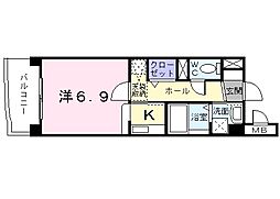 スヴニール3 1Kの間取図画像